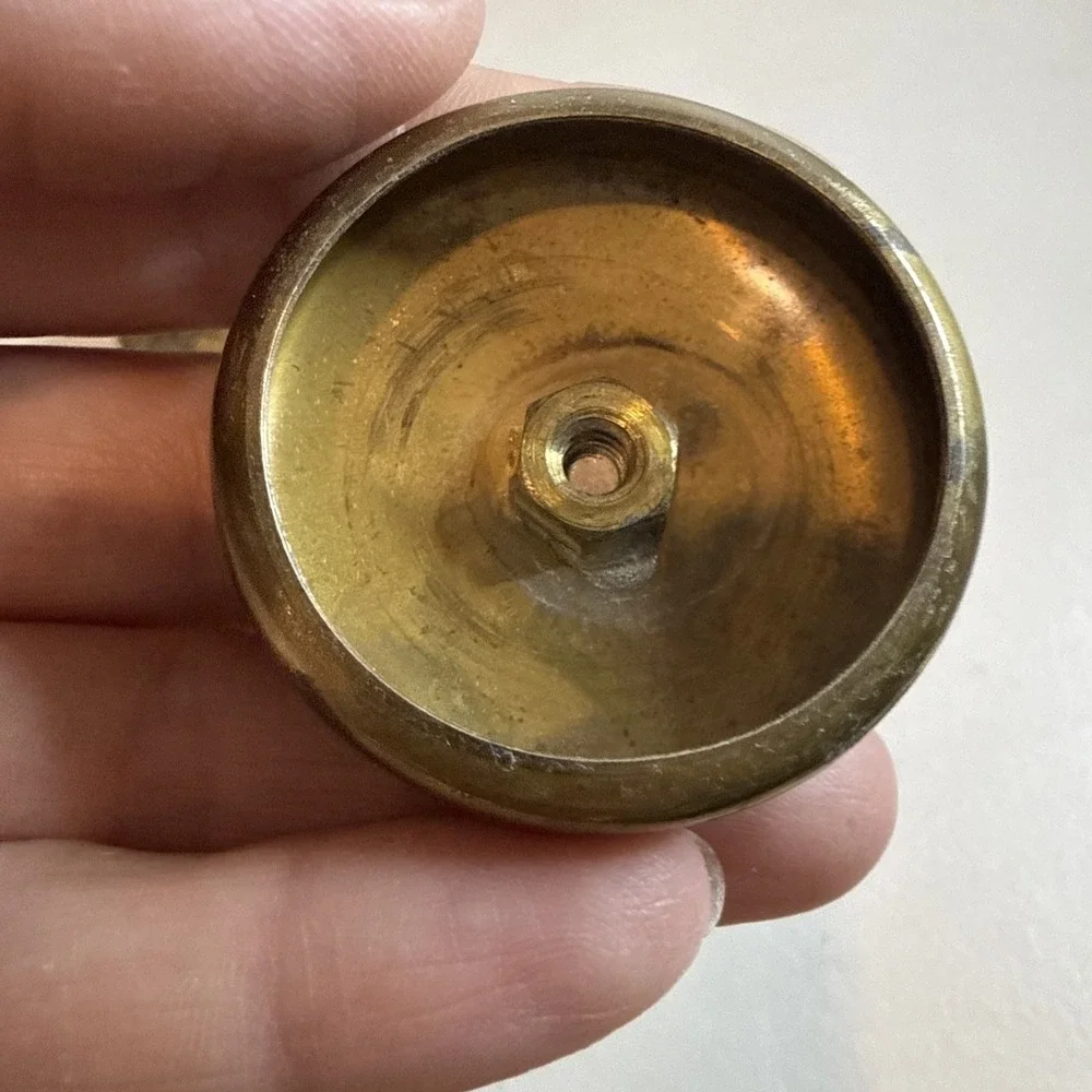 Vintage Miniature Brass Teapot Etched Wood Handle Dollhouse Collectible India